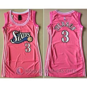 Maillot NBA Femme de Iverson Philadelphia 76ers 3# Rose