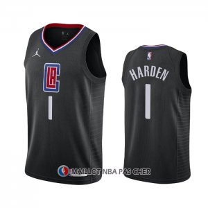 Maillot Los Angeles Clippers James Harden NO 1 Statement 2021-22 Noir