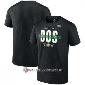 Maillot Manche Courte Boston Celtics 2023 NBA Playoffs Jump Ball Noir
