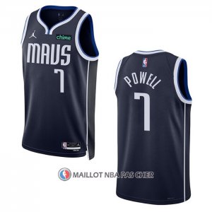 Maillot Dallas Mavericks Dwight Powell NO 7 Statement 2022-23 Bleu