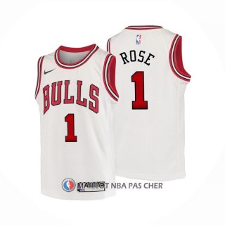 Maillot Enfant Chicago Bulls Derrick Rose NO 1 Association Blanc