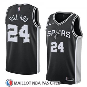 Maillot San Antonio Spurs Darrun Hilliard No 24 Icon 2018 Noir