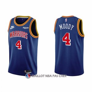 Maillot Golden State Warriors Moses Moody NO 4 75th Anniversary Bleu