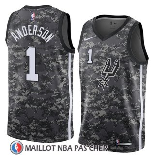 Maillot San Antonio Spurs Kyle Anderson No 1 Ciudad 2018 Gris