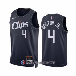 Maillot Los Angeles Clippers Brandon Boston JR. NO 4 Ville 2023-24 Bleu