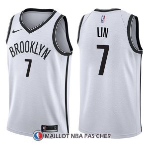 Maillot Brooklyn Nets Jeremy Lin Association 7 2017-18 Blanc