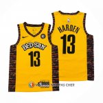 Maillot Brooklyn Nets James Harden NO 13 Ville 2020-21 Jaune