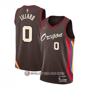 Maillot Portland Trail Blazers Damian Lillard Ville 2020-21 Marron