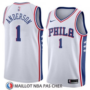 Maillot Philadelphia 76ers Justin Anderson No 1 Association 2018 Blanc