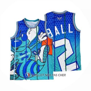 Maillot Charlotte Hornets Lamelo Ball NO 2 Mitchell & Ness Big Face Vert