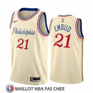 Maillot Philadelphia 76ers Joel Embiid Ville 2019-20 Cream