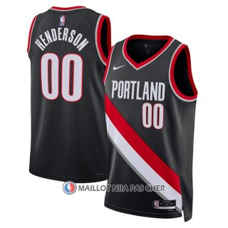 Maillot Portland Trail Blazers Scoot Henderson NO 00 Icon 2023 Noir