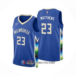 Maillot Milwaukee Bucks Wesley Matthews NO 23 Ville 2022-23 Bleu
