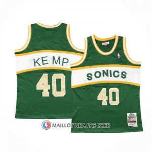 Maillot Enfant Seattle Supersonics Shawn Kemp NO 40 Historic Retro Vert