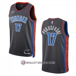 Maillot Oklahoma City Thunder Alekse Pokusevski NO 17 Ville 2022-23 Gris