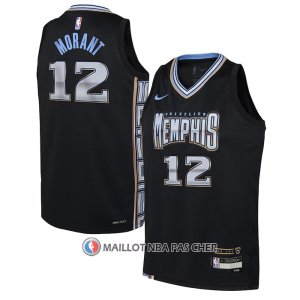 Maillot Enfant Memphis Grizzlies Ja Morant NO 12 Ville 2022-23 Noir