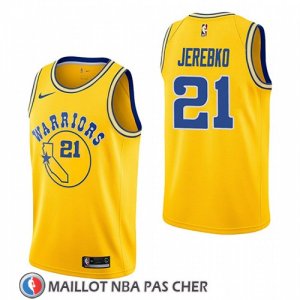 Maillot Golden State Warriors Jonas Jerebko Hardwood Classic 2018-19 Jaune