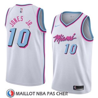 Maillot Miami Heat Derrick Jones Jr. No 10 Ciudad 2018 Blanc