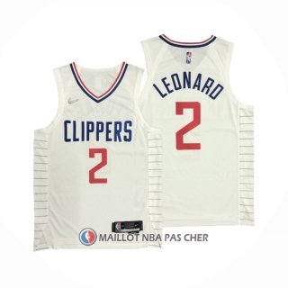 Maillot Los Angeles Clippers Kawhi Leonard NO 2 Association 2020-21 Authentique Blanc