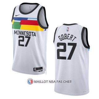 Maillot Minnesota Timberwolves Rudy Gobert NO 27 Ville 2022-23 Blanc