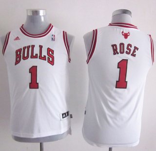 Maillot Enfant de Blanc Rose Chicago Bulls Revolution 30