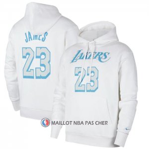 Veste a Capuche Los Angeles Lakers Lebron James Ville Blanc