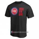 Maillot Manche Courte Detroit Pistons Whole New Game Noir