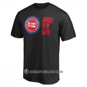 Maillot Manche Courte Detroit Pistons Whole New Game Noir