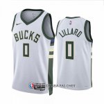 Maillot Milwaukee Bucks Damian Lillard NO 0 Association 2022-23 Blanc