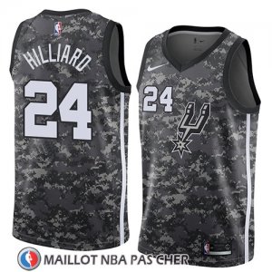 Maillot San Antonio Spurs Darrun Hilliard No 24 Ciudad 2018 Gris