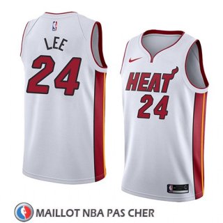 Maillot Miami Heat Marcus Lee No 24 Association 2018 Blanc