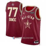 Maillot All Star 2024 Dallas Mavericks Luka Doncic NO 77 Rouge