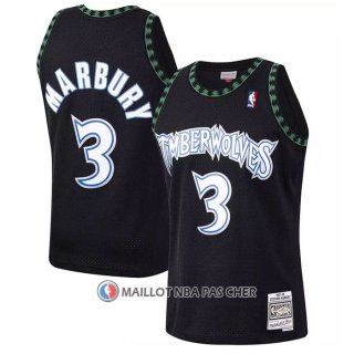 Maillot Minnesota Timberwolves Stephon Marbury NO 3 Mitchell & Ness 1997-98 Noir