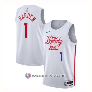 Maillot Philadelphia 76ers James Harden NO 1 Ville 2022-23 Blanc