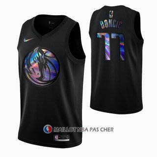 Maillot Dallas Mavericks Luka Doncic Iridescent Logo Noir