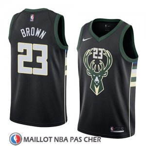 Maillot Milwaukee Bucks Sterling Brown No 23 Statement 2018 Noir