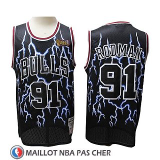 Maillot Lightning Chicago Bulls Dennis Rodman Noir