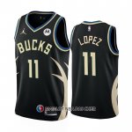 Maillot Milwaukee Bucks Brook Lopez NO 11 Statement 2022-23 Noir
