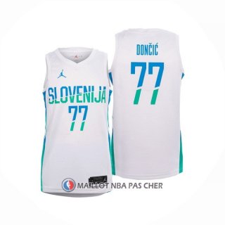 Maillot Slovenia Luka Doncic NO 77 Domicile Blanc