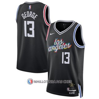 Maillot Los Angeles Clippers Paul George NO 13 Ville 2022-23 Noir