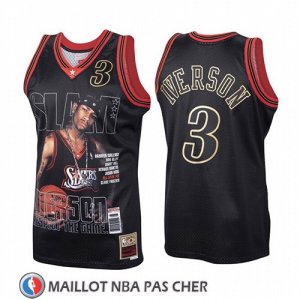 Maillot Philadelphia 76ers Allen Iverson Slam Retro Noir