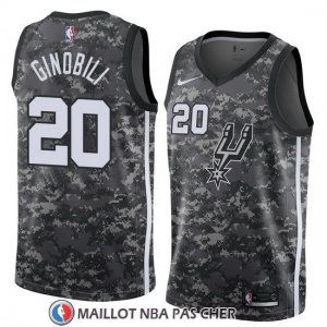 Maillot Spurs Manu Ginobili 20 Ciudad 2018-19 Gris