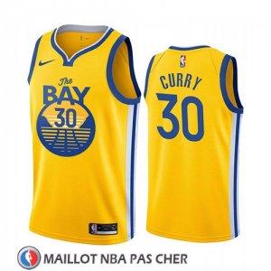 Maillot Golden State Warriors Stephen Curry Ville 2019-20 Jaune