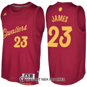 Maillot Authentique Navidad Cleveland Cavaliers James 23 2016-17 Rouge