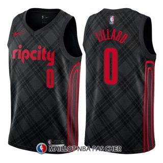 Maillot Portland Trail Blazers Damian Lillard Ciudad 0 Noir