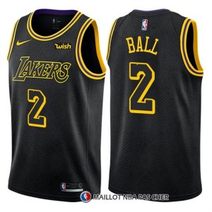 Maillot Los Angeles Lakers Lonzo Ball Ville 2 Noir