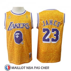 Maillot Los Angeles Lakers Lebron James Mitchell & Ness Jaune