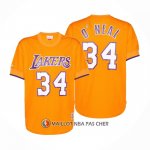 Maillot Manche Courte Los Angeles Lakers Shaquille O'neal NO 34 Jaune