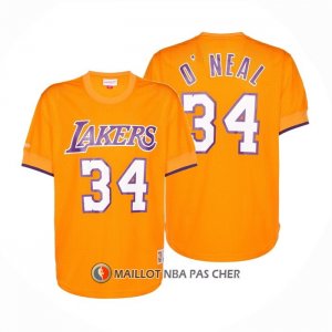 Maillot Manche Courte Los Angeles Lakers Shaquille O'neal NO 34 Jaune