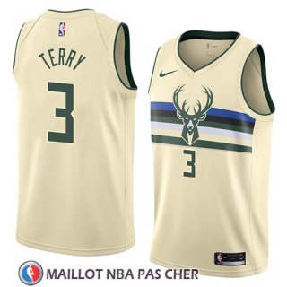 Maillot Milwaukee Bucks Jason Terry No 3 Ciudad 2018 Crema